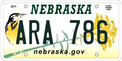NE license plate ARA786