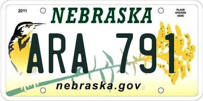 NE license plate ARA791