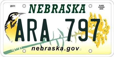 NE license plate ARA797