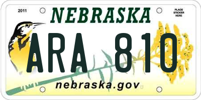 NE license plate ARA810