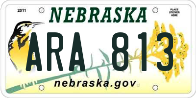NE license plate ARA813