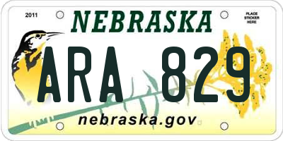 NE license plate ARA829