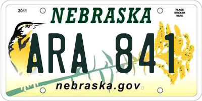NE license plate ARA841