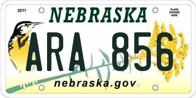NE license plate ARA856