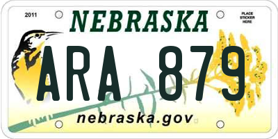 NE license plate ARA879
