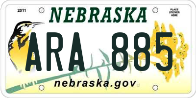 NE license plate ARA885