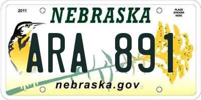 NE license plate ARA891