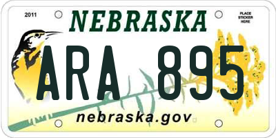 NE license plate ARA895