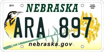 NE license plate ARA897
