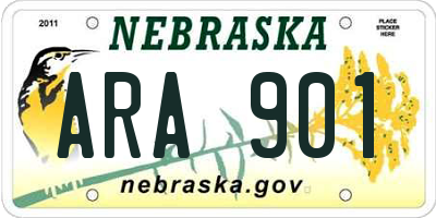 NE license plate ARA901