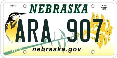 NE license plate ARA907
