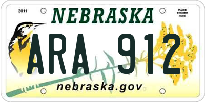 NE license plate ARA912