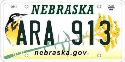 NE license plate ARA913
