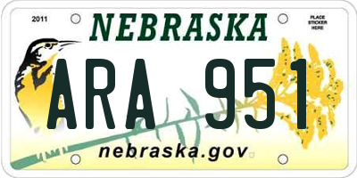 NE license plate ARA951