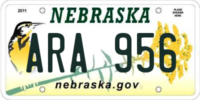 NE license plate ARA956