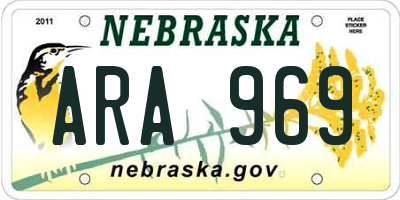 NE license plate ARA969