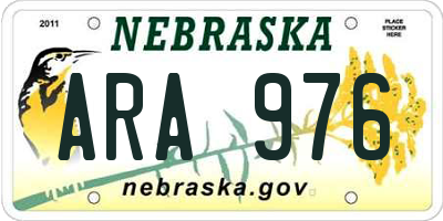 NE license plate ARA976