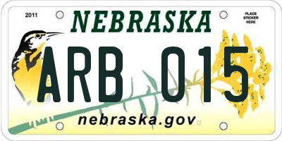 NE license plate ARB015