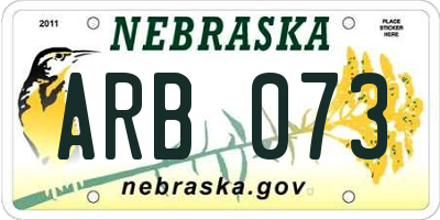 NE license plate ARB073