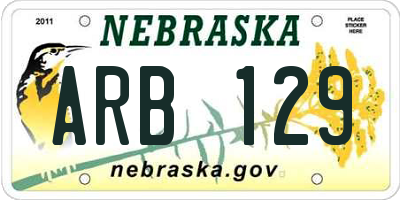 NE license plate ARB129