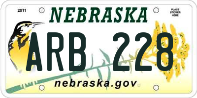 NE license plate ARB228