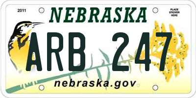 NE license plate ARB247