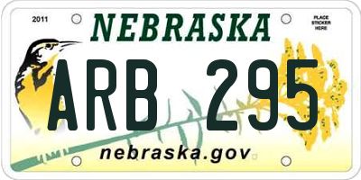 NE license plate ARB295