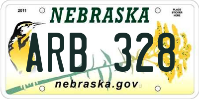 NE license plate ARB328