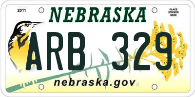 NE license plate ARB329