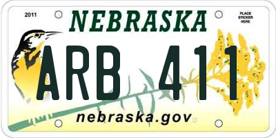 NE license plate ARB411