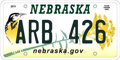 NE license plate ARB426