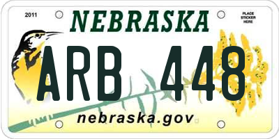 NE license plate ARB448