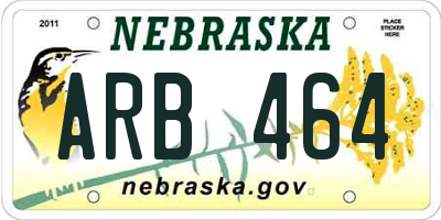 NE license plate ARB464