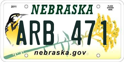 NE license plate ARB471