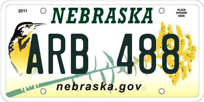 NE license plate ARB488