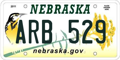 NE license plate ARB529