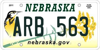 NE license plate ARB563