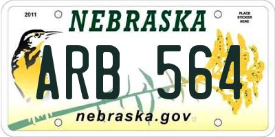 NE license plate ARB564