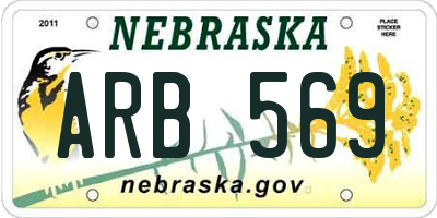 NE license plate ARB569