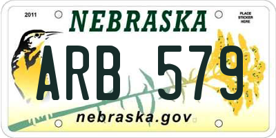 NE license plate ARB579