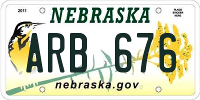 NE license plate ARB676