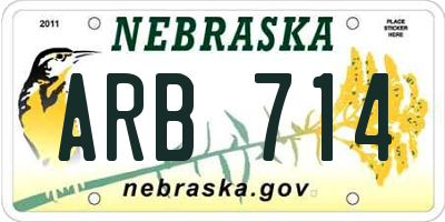 NE license plate ARB714