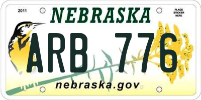 NE license plate ARB776