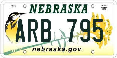 NE license plate ARB795