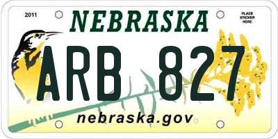 NE license plate ARB827