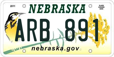 NE license plate ARB891