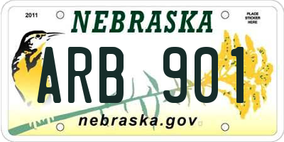 NE license plate ARB901