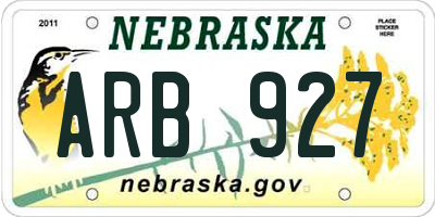 NE license plate ARB927