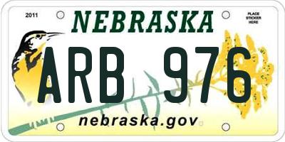 NE license plate ARB976