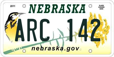 NE license plate ARC142